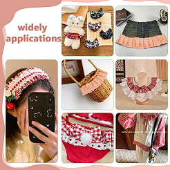 Pleated Polyester Lace Ribbons&nbsp;SRIB-WH0011-473B