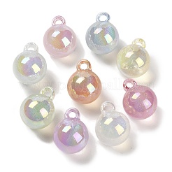 UV Plating Luminous Rainbow Iridescent Acrylic Beads&nbsp;LACR-R001-16A