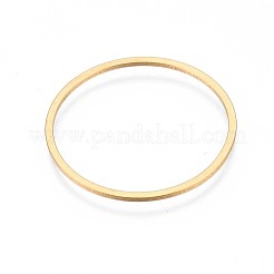 イオンプレーティング（IP）304ステンレススチールリンクリング  リング  18KGP本金メッキ  25x0.8mm&nbsp;STAS-S079-12C-B