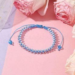 Round Glass Seed Braided Bead Bracelets&nbsp;BJEW-MZ00088-01