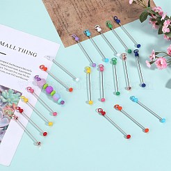 20Pcs 10 Colors Iron Bar Beadable Keychain for Jewelry Making DIY Crafts&nbsp;IFIN-SZ0001-37