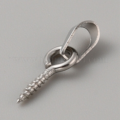 304ステンレススチール製スクリューアイペグベイル  ステンレス鋼色  17.5mm  穴：6x3mm  ピン：1.3mm&nbsp;STAS-WH0048-04C-P