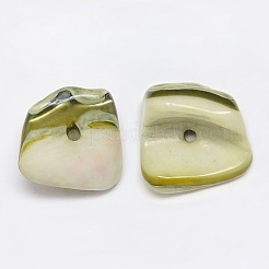天然淡水シェルチップビーズを染色  シェルの破片  オリーブ  9~12x6~15mm  穴：1mm  約900個/500g&nbsp;SHEL-A003-E03