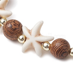10Pcs 10 Styles Synthetic Turquoise & Coconut & Wood Beaded Stretch Bracelet Sets&nbsp;BJEW-JB10719
