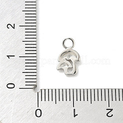 真鍮製チャーム  きのこチャーム  プラチナ  11x7x2mm  穴：2mm&nbsp;KK-H528-06B-P