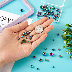 Rack Plating Rainbow Color 304 Stainless Steel Beads&nbsp;FIND-MP0001-07