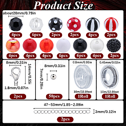 DIY Round Acrylic & Resin Beaded Bracelets Jewelry Set&nbsp;DIY-SC0026-40