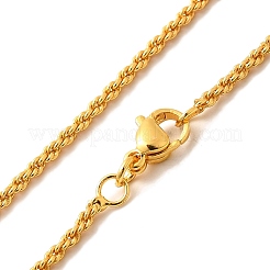 2mm Rack Plating Brass Rope Chain Necklaces for Women Men&nbsp;MAK-L044-59G