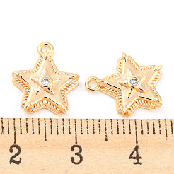 Brass Micro Pave Cubic Zirconia Charms&nbsp;KK-E090-35G