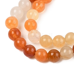 天然の金色のシルク翡翠ビーズ連売り  ラウンド  6mm  穴：1.2mm  約64~68個/連  14.96~15.35インチ（38~39cm）&nbsp;G-N344-01B-01
