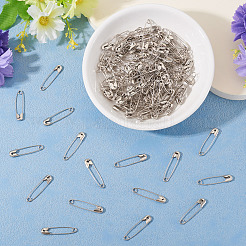 400本の鉄の安全ピン  プラチナ  25.5x6mm  穴：2mm&nbsp;TOOL-TA0001-16