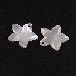 マザーオブパールシェルペンダント  花  18.5x19x2mm  穴：1.5mm&nbsp;LS-SSHEL-G014-60