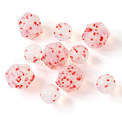 10 個 2 スタイルのシリコン焦点ビーズ  ピンク  17x17x17mm  穴：3mm  5個/スタイル&nbsp;SIL-TA0002-21