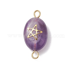 9Pcs 9 Styles Natural Rose Quartz & Green Aventurine & Amethyst Connector Charms&nbsp;PALLOY-JF02728