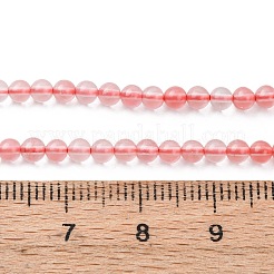 チェリークォーツガラスビーズ連売り  ラウンド  3~3.5mm  穴：0.7mm  約57~64個/連  7.48''~7.68''（19~19.5センチメートル）&nbsp;G-Z116-A09-3mm