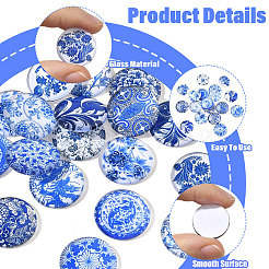 50Pcs Printed Glass Cabochons&nbsp;GGLA-YW0001-22