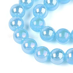 Electroplate Imitation Jade Glass Beads Strands&nbsp;GLAA-T032-J10mm-AB04