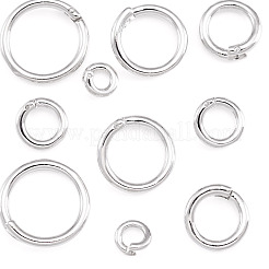 10個 5スタイル 真鍮オープン丸カン  丸型ロック丸カン  プラチナ  5.5~14x1.5~3mm  内径：2.5~10.5mm  2個/スタイル&nbsp;KK-TA0008-84P