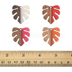 6Pcs Resin & Walnut Wood Pendants&nbsp;RESI-FS0002-21