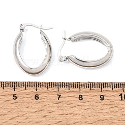 201ステンレススチールフープピアス（女性用）  プラチナ  26x18x6.5mm&nbsp;SA-CBA4A0D-08P