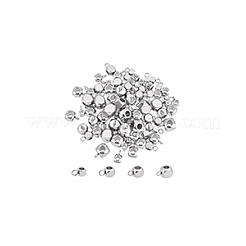 80個4スタイルの304ステンレス鋼チューブベイル  ループベイル  キューブベイルビーズ  プラチナ  6x3x3mm  穴：1.6mm  20個/スタイル&nbsp;STAS-UN0035-94B