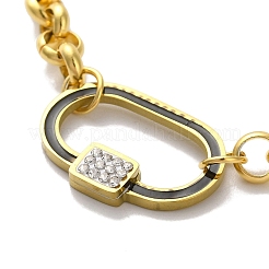 304 Stainless Steel Enamel Rolo Chain Bracelets&nbsp;BJEW-I315-12G-02