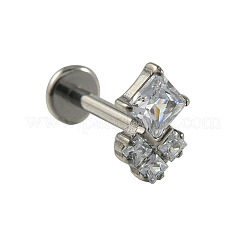 Rhombus Titanium Alloy Pave Clear Cubic Zirconia Cartilage Earrings&nbsp;FS-WGE002F-02
