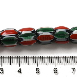 手作りのネパールランプワークビーズ  ロンデル  シーグリーン  9~14x4~7mm  穴：2mm  約100~132個/連  25.59~25.98''（65~66センチメートル）&nbsp;LAMP-B023-06A-11