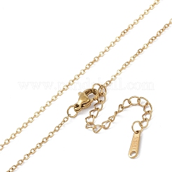 201 Stainless Steel Cable Chain Necklaces&nbsp;NJEW-P309-17A-G