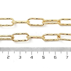 Brass Textured Paperclip Chain Necklaces&nbsp;NJEW-A042-15G