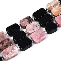 Natural Obsidian & Rhodonite Beads Strands&nbsp;G-N358-02A-04