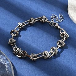 304ステンレススチール製オーバルリンクチェーンブレスレット（男性用・女性用）  ステンレス鋼色  7-1/2インチ（19cm）&nbsp;BJEW-D042-40P
