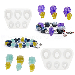Skull Head Beads Bracelet Silicone Molds&nbsp;DIY-FH0002-14