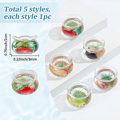 5Pcs 5 Colors PS Simulated Fish Tank Display Decorations&nbsp;DJEW-SC0001-22