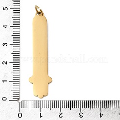 304ステンレススチールエナメルペンダント  ゴールドカラー  丸カン付き  ハムサの手  47x12x1.4mm  穴：4mm&nbsp;STAS-F335-01B