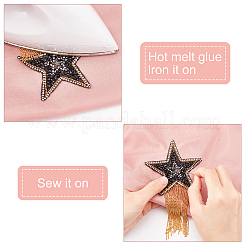 4 Pcs 4 Style Sparkling Rhinestone Iron on Patches&nbsp;DIY-GF0005-21