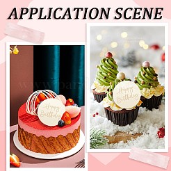 ミラー効果アクリルバースデーカップケーキインサートカードデコレーション21個  フラットラウンドいケーキトッパー  ゴールド  50x1.5mm&nbsp;AJEW-SP0001-65A