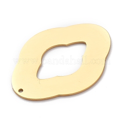 304ステンレスペンダント  レーザー切断  オーバル  ゴールドカラー  35x25.5x1mm  穴：1.2mm&nbsp;STAS-Y006-45G