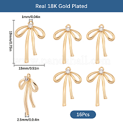 16Pcs Brass Micro Pave Clear Cubic Zirconia Pendants&nbsp;KK-SC0005-22