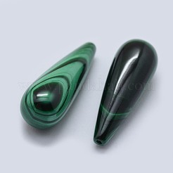 天然マラカイトビーズ  片穴  ティアドロップ  28x10mm  穴：1mm&nbsp;G-F571-08