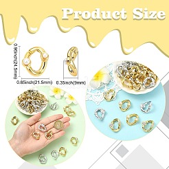 90Pcs 3 Styles ABS Plastic & Crystal Rhinestone & Imitation Pearl Quick Link Connectors&nbsp;KY-CJ0002-16