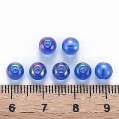 透明なアクリルビーズ  ABカラーメッキ  ラウンド  藤紫色  6x5mm  穴：1.8mm  約4400個/500g&nbsp;MACR-S370-B6mm-751