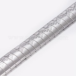 変色しにくい304ステンレススチールチェーンブレスレット  カニカン付き  v形状模様  ステンレス鋼色  8-1/4インチ（210mm）  6x1.5mm&nbsp;BJEW-I238-07P