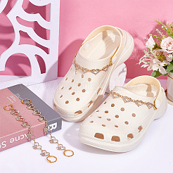 Heart with Butterfly/Infinity Alloy Rhinestone Link Shoe Decoration Chain&nbsp;FIND-AB00008