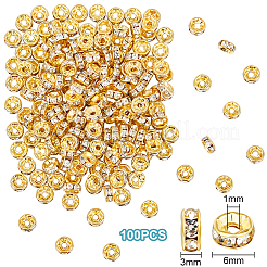 200Pcs Brass Rhinestone Spacer Beads&nbsp;RB-UN0001-11