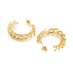 Rack Plating Brass Leafy Branch Stud Earrings&nbsp;EJEW-P240-12G