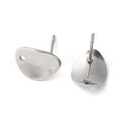 304ステンレススチールスタッドピアス金具  ティアドロップ  ステンレス鋼色  11x8.5mm  穴：1.2mm  ピン：0.7x10.5mm&nbsp;STAS-Z127-01P