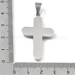 304ステンレスペンダント  ゴールドエナメル  クロスチャーム  ステンレス鋼色  38x25x3mm  穴：8x5mm&nbsp;SA-CBAC939-02P-02