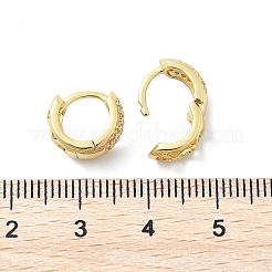 Brass Micro Pave Clear Cubic Zirconia Hoop Earrings&nbsp;EJEW-D311-103G