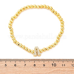 Brass Round Beads Stretch Bracelets&nbsp;BJEW-A034-05G
